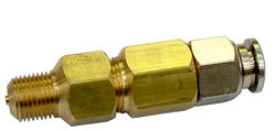 coaxial industrial spray nozzle with threaded head and shape spray