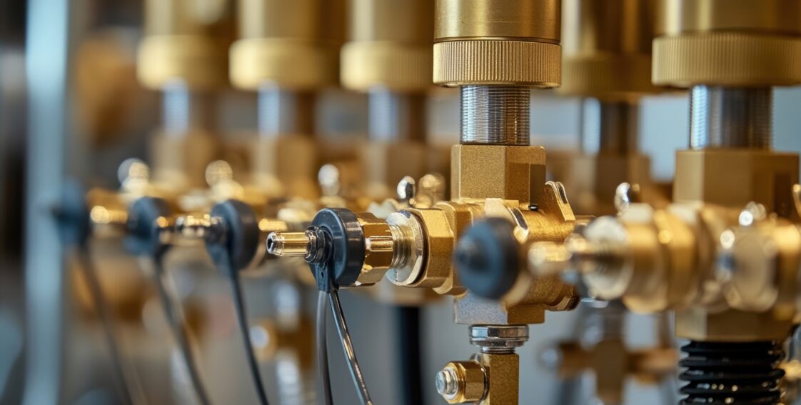 A closeup of a multi-point lubrication system