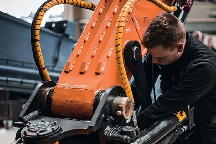 Man working on machinery